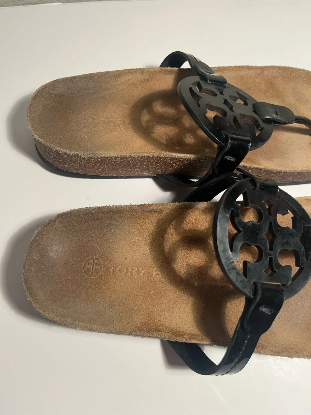 TORY BURCH  🎩🎩Black Miller Logo Thong ( BIRKENSTOCK STYLE) size 8
